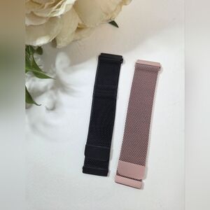 2 pack Smart Watch Metal Bands Designed for Fitbit Versa 2 Smartwatch, Versa lit